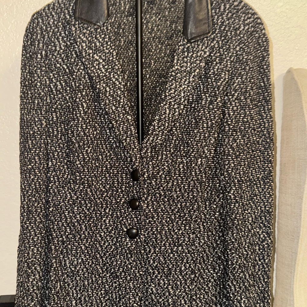St. John Black and White Textured Blazer